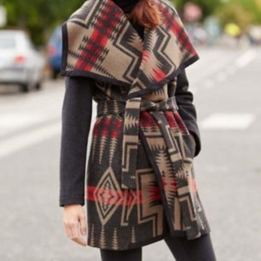 Wool Pendleton Wrap Coat - size small - like new